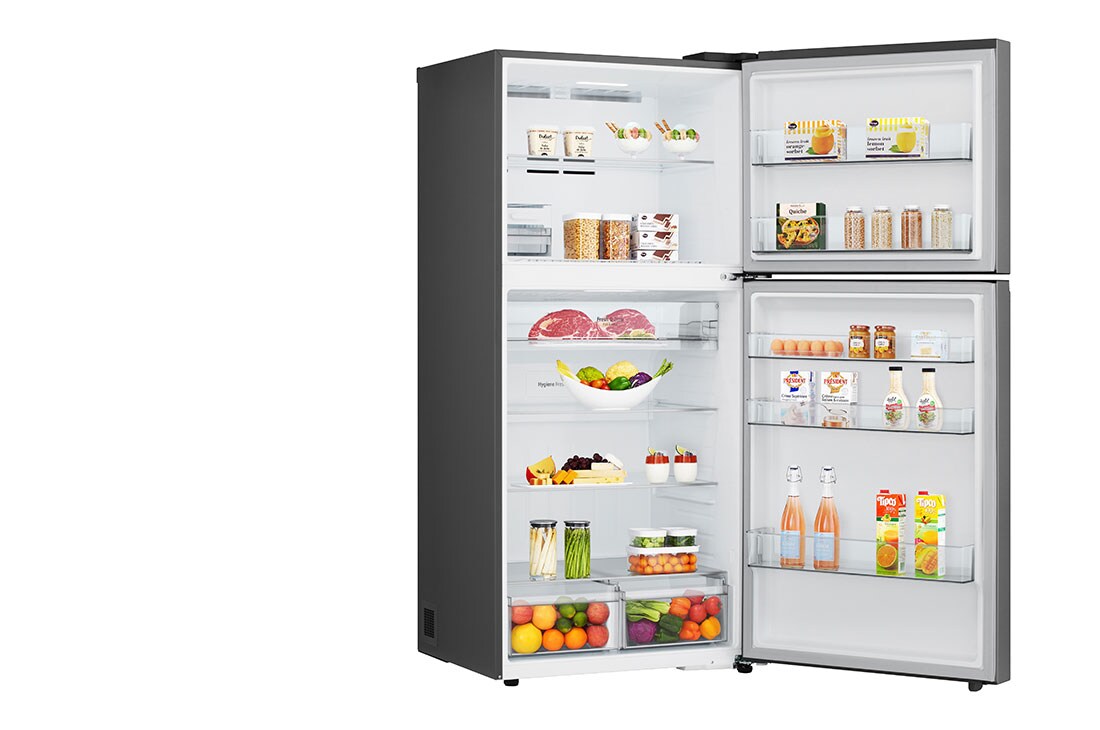 LG המקפיא העליון החדש של LG עם ™Smart Inverter וטכנולוגיית ™LINEAR Cooling בנפח 612 ליטר, Right with food, GR-T69L622S, thumbnail 8