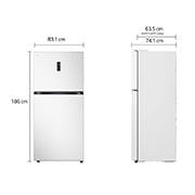 LG המקפיא העליון החדש של LG עם ™Smart Inverter וטכנולוגיית ™LINEAR Cooling בנפח 612 ליטר, dimension, GR-T69L622W, thumbnail 2