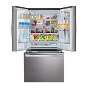 LG מקרר ™LG InstaView עם 3 דלתות ונפח גדול של 750 ליטר‎, Top view with food, R-3D288BINS, thumbnail 3