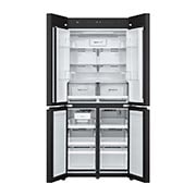 LG מקרר ארבע דלתות בקו אפס עם גימור זכוכית שחורה, בנפח 503 ליטר, Front open view, GR-4D635BG, thumbnail 4