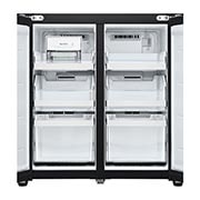 LG מקרר ארבע דלתות בקו אפס עם גימור זכוכית שחורה, בנפח 503 ליטר, Bottom view, GR-4D635BG, thumbnail 5