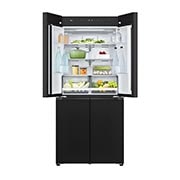 LG מקרר ארבע דלתות בקו אפס עם גימור זכוכית שחורה, בנפח 503 ליטר, Top view with content, GR-4D635BG, thumbnail 8