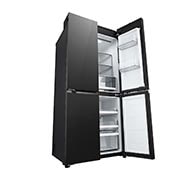 LG מקרר ארבע דלתות בקו אפס עם גימור זכוכית שחורה, בנפח 503 ליטר, Perspective view, GR-4D635BG, thumbnail 10