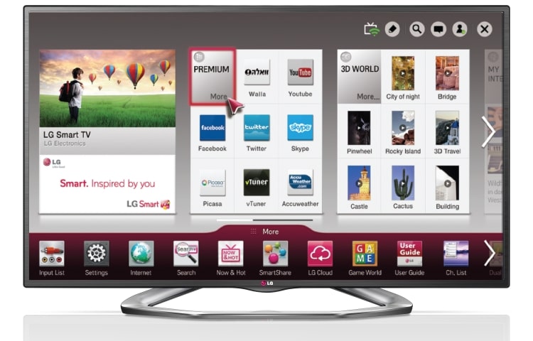 LG מסך 42 אינץ' LED SMART 3D, 42LM621Y