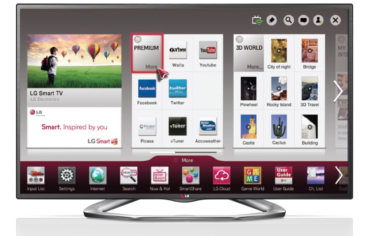 LG מסך 55 אינץ' LED SMART 3D, 55LA621Y