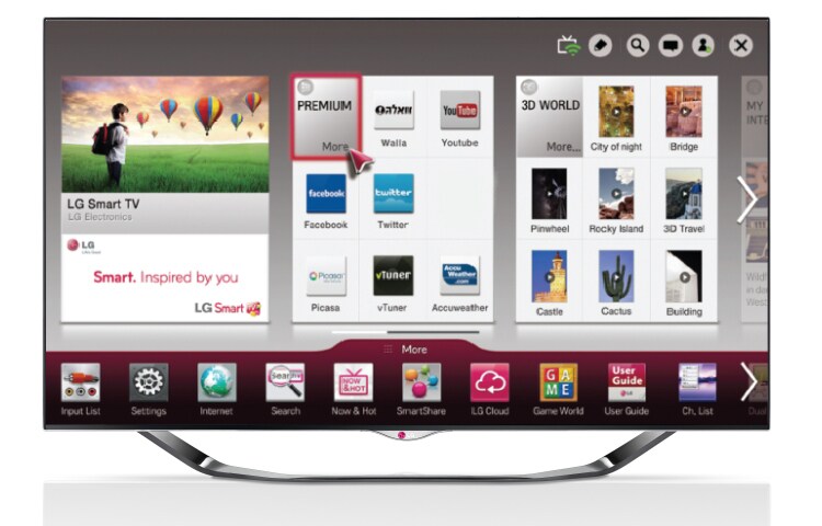 LG מסך 55 אינץ' NANO FULL LED SMART 3D, 55LA960Y