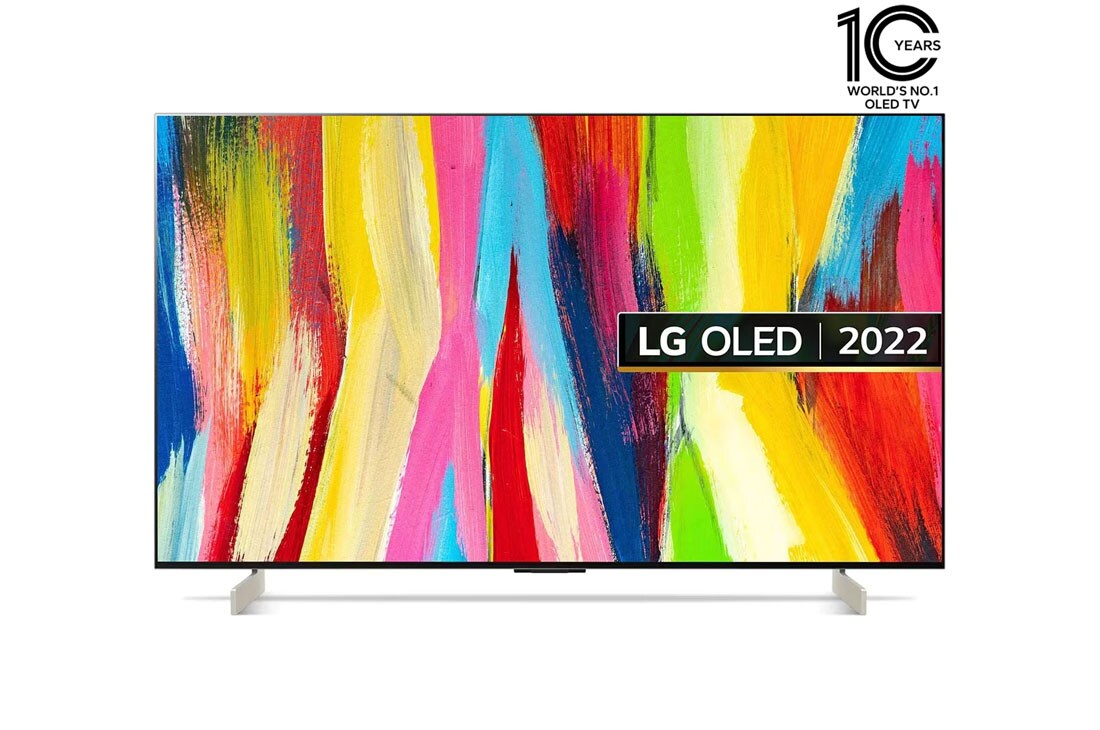 LG C2 42 Inch 4K Smart OLED evo webOS 22 ThinQ AI TV, מבט קדמי , OLED42C26LB