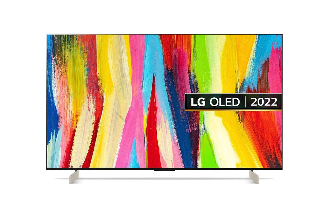 LG C2 42 Inch 4K Smart OLED webOS 22 ThinQ AI TV, מבט קדמי , OLED42C26LB