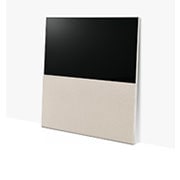 LG OLED Evo | קולקציית Object 65” Easel, ניתן לראות את Easel מלפנים בתצוגה מלאה, בזווית קלה לשמאל כשהיא נשענת לכיוון הקיר., 65ART90E6QA, thumbnail 1