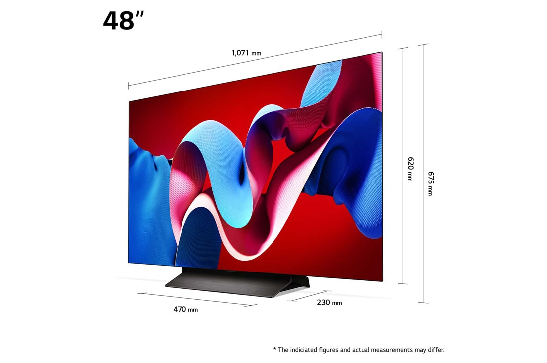 LG 48 אינץ' LG OLED evo AI C4 טלוויזיה חכמה 4K עם מעבד בינה מלאכותית אלפא 9 דור 7, שלט חכם, דולבי ויז'ין webOS24, ‏2024 , מבט מצד שמאל על טלוויזיית LG OLED evo מסדרת OLED C4, OLED48C46LA, thumbnail 2