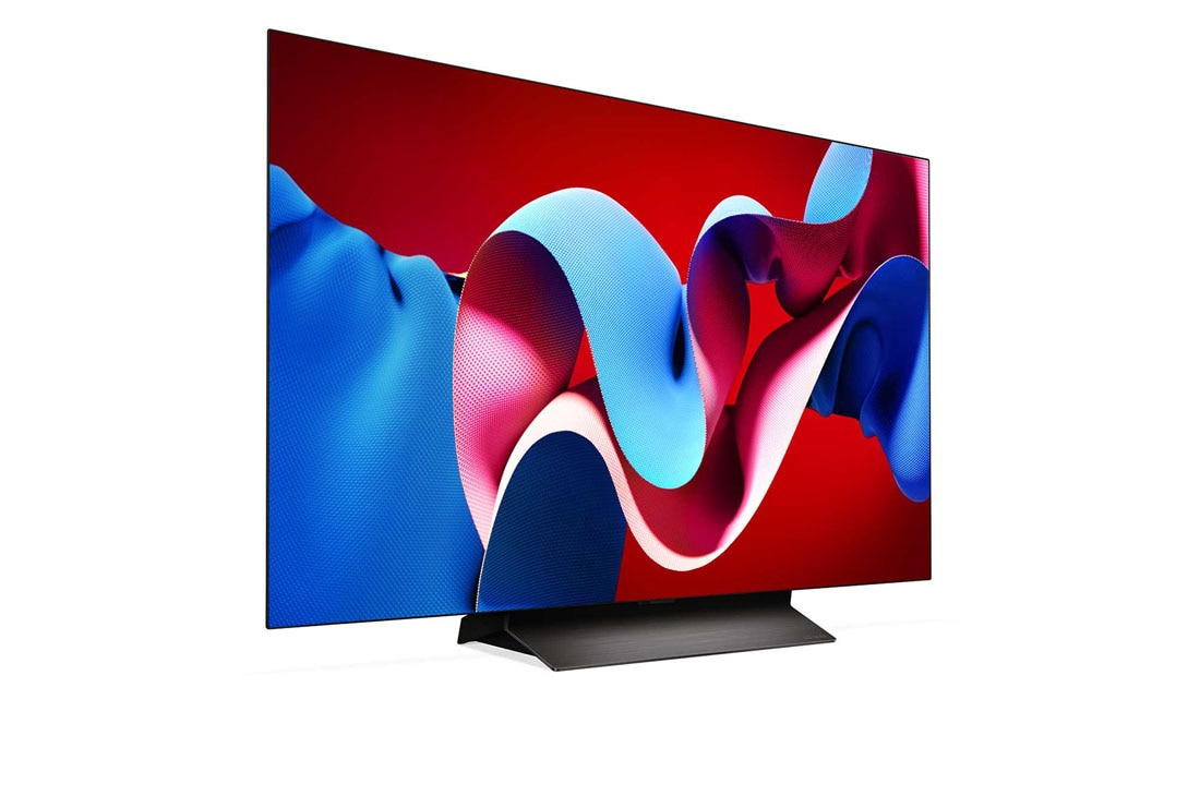 LG 48 אינץ' LG OLED evo AI C4 טלוויזיה חכמה 4K עם מעבד בינה מלאכותית אלפא 9 דור 7, שלט חכם, דולבי ויז'ין webOS24, ‏2024 , מבט בזווית צדדית קלה משמאל על טלוויזיית LG OLED evo‏ מסדרת ‏OLED C4, OLED48C46LA, thumbnail 3