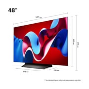 LG 48 אינץ' LG OLED evo AI C4 טלוויזיה חכמה 4K עם מעבד בינה מלאכותית אלפא 9 דור 7, שלט חכם, דולבי ויז'ין webOS24, ‏2024 , מבט מצד שמאל על טלוויזיית LG OLED evo מסדרת OLED C4, OLED48C46LA, thumbnail 2