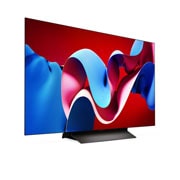 LG 48 אינץ' LG OLED evo AI C4 טלוויזיה חכמה 4K עם מעבד בינה מלאכותית אלפא 9 דור 7, שלט חכם, דולבי ויז'ין webOS24, ‏2024 , מבט בזווית צדדית קלה משמאל על טלוויזיית LG OLED evo‏ מסדרת ‏OLED C4, OLED48C46LA, thumbnail 3