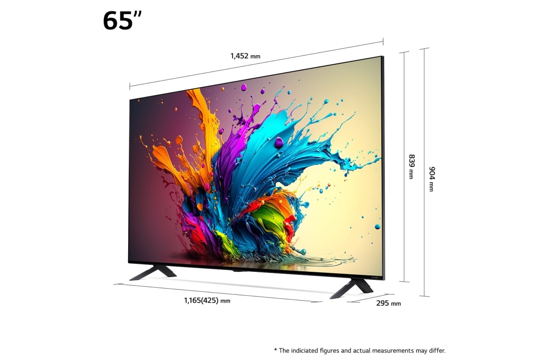 LG 65 אינץ' LG QNED MiniLED AI QNED90  , טלוויזיה חכמה 4K עם מעבד בינה מלאכותית אלפא 8, פאנל 120Hz,שלט חכם, HDR10 ו-webOS24, ‏2024, מבט קדמי על טלוויזיית LG QNED מסדרת QNED90, 65QNED90T6A, thumbnail 2