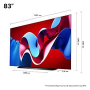 LG 83 אינץ' LG OLED evo AI C4 טלוויזיה חכמה 4K עם מעבד בינה מלאכותית אלפא 9 דור 7 , שלט חכם, דולבי ויז'ין webOS24, ‏2024 , dimension image, OLED83C46LA, thumbnail 2