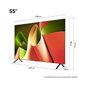 LG 55 אינץ' LG OLED AI B4 טלוויזיה חכמה 4K עם מעבד בינה מלאכותית אלפא 8, שלט חכם,  דולבי ויז'ין webOS24, ‏2024 , Left side view, OLED55B46LA, thumbnail 3