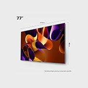 LG 77 אינץ' LG OLED evo AI G4 טלוויזיה חכמה 4K עם מעבד בינה מלאכותית אלפא 11, שלט חכם, דולבי ויז'ין webOS24, ‏2024 , מבט בזווית מלמעלה על טלוויזיית LG OLED evo מסדרת ‏OLED G-four, OLED77G46LA, thumbnail 2