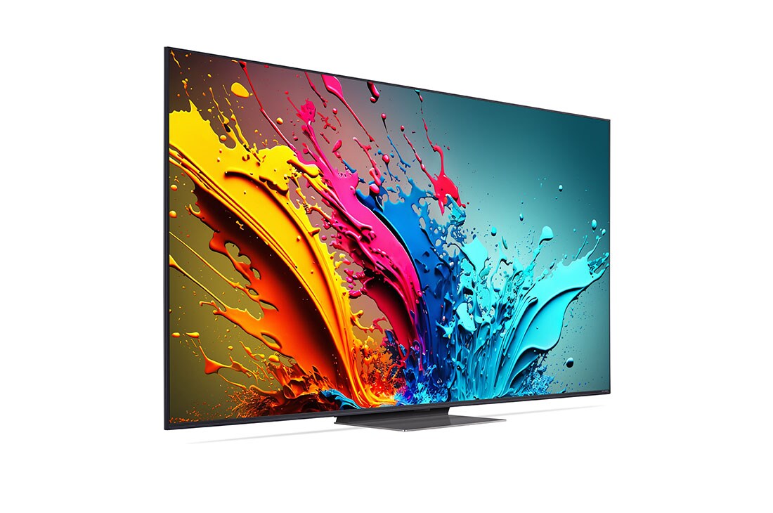 LG טלוויזיה חכמה LG QNED evo AI MiniLED QNED86 4K 120Hz ‏‏בגודל 75 אינץ', עם AI Magic remote ו-webOS25 ‏2025, מבט צד עם זווית קלה הפונה שמאלה של LG QNED TV, QNED86, 75QNED86T6A, thumbnail 3