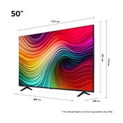 LG 50 אינץ' LG NanoCell AI NANO81  , טלוויזיה חכמה 4K עם בינה מלאכותית, שלט חכם, HDR10 ו-webOS24, ‏2024, מבט קדמי על טלוויזיית LG NanoCell מסדרת, 50NANO81T6A, thumbnail 2