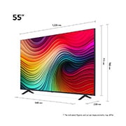 LG 55 אינץ' LG NanoCell AI NANO81  , טלוויזיה חכמה 4K עם בינה מלאכותית, שלט חכם, HDR10 ו-webOS24, ‏2024, מבט קדמי על טלוויזיית LG NanoCell מסדרת, 55NANO81T6A, thumbnail 2
