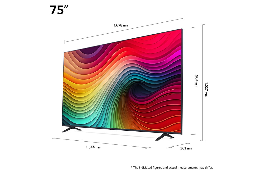 LG 75 אינץ' LG NanoCell AI NANO81  , טלוויזיה חכמה 4K עם בינה מלאכותית, שלט חכם, HDR10 ו-webOS24, ‏2024, מבט קדמי על טלוויזיית LG NanoCell מסדרת, 75NANO81T6A, thumbnail 2