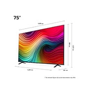 LG 75 אינץ' LG NanoCell AI NANO81  , טלוויזיה חכמה 4K עם בינה מלאכותית, שלט חכם, HDR10 ו-webOS24, ‏2024, מבט קדמי על טלוויזיית LG NanoCell מסדרת, 75NANO81T6A, thumbnail 2