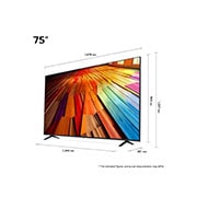 LG 75 אינץ' LG UHD AI UT80  , טלוויזיה חכמה 4K עם בינה מלאכותית, שלט חכם, HDR10 ו-webOS24, ‏2024, webOS Re:New Program ‏- תוכנית המבטיחה 4 שנים של שדרוגים על פני תקופה של 5 שנים, 75UT80006LA, thumbnail 2