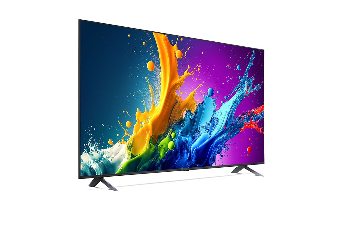 LG 65 אינץ' LG QNED AI QNED80  , טלוויזיה חכמה 4K עם בינה מלאכותית, שלט חכם, HDR10 ו-webOS24, ‏2024, מבט בזווית צדדית קלה משמאל על טלוויזיית LG QNED מסדרת QNED80, 65QNED80T6B, thumbnail 3