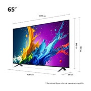LG 65 אינץ' LG QNED AI QNED80  , טלוויזיה חכמה 4K עם בינה מלאכותית, שלט חכם, HDR10 ו-webOS24, ‏2024, dimension image, 65QNED80T6B, thumbnail 2