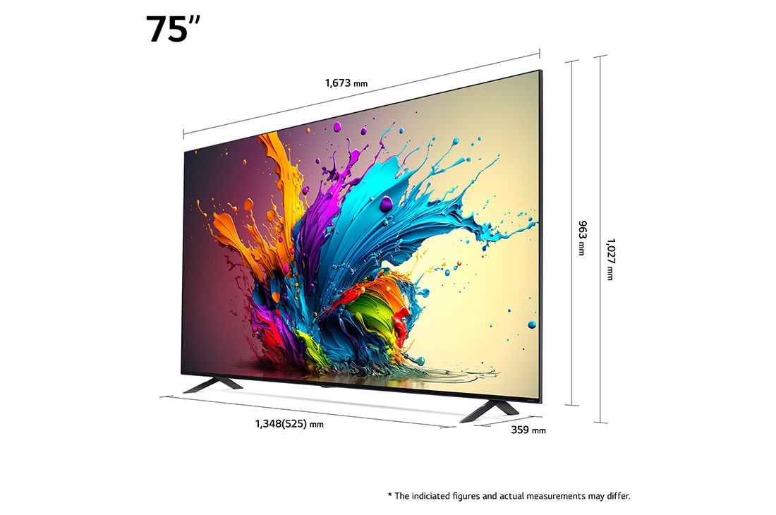 LG 75 אינץ' LG QNED MiniLED AI QNED90  , טלוויזיה חכמה 4K עם מעבד בינה מלאכותית אלפא 8, פאנל 120Hz ,שלט חכם, HDR10 ו-webOS24, ‏2024, מבט קדמי על טלוויזיית LG QNED מסדרת QNED, 75QNED90T6A, thumbnail 2
