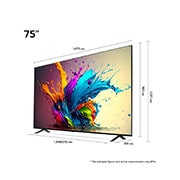 LG 75 אינץ' LG QNED MiniLED AI QNED90  , טלוויזיה חכמה 4K עם מעבד בינה מלאכותית אלפא 8, פאנל 120Hz ,שלט חכם, HDR10 ו-webOS24, ‏2024, מבט קדמי על טלוויזיית LG QNED מסדרת QNED, 75QNED90T6A, thumbnail 2