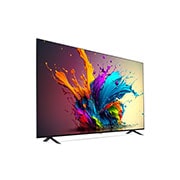 LG 75 אינץ' LG QNED MiniLED AI QNED90  , טלוויזיה חכמה 4K עם מעבד בינה מלאכותית אלפא 8, פאנל 120Hz ,שלט חכם, HDR10 ו-webOS24, ‏2024, מבט בזווית צדדית קלה משמאל על טלוויזיית LG QNED מסדרת QNED, 75QNED90T6A, thumbnail 3