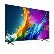LG 55 אינץ' LG QNED AI QNED80  , טלוויזיה חכמה 4K עם בינה מלאכותית, שלט חכם, HDR10 ו-webOS24, ‏2024, מבט בזווית צדדית קלה משמאל על טלוויזיית LG QNED מסדרת QNED80, 55QNED80T6B, thumbnail 3