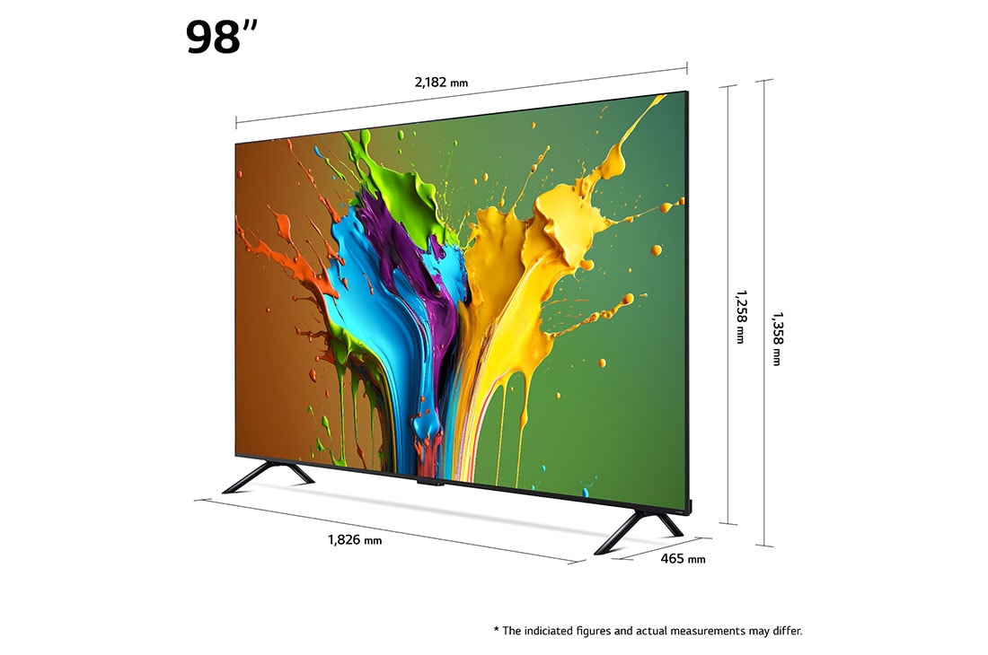 LG 98 אינץ' LG QNED AI MiniLED QNED89 , טלוויזיה חכמה 4K עם מעבד בינה מלאכותית אלפא 8, פאנל 120Hz ,שלט חכם, HDR10 ו-webOS24, ‏2024, dimension image, 98QNED89T6A, thumbnail 2