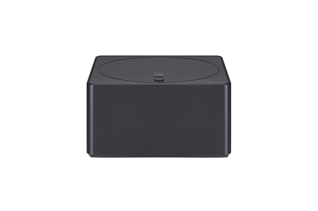 LG טלוויזיית True Wireless הראשונה מסוגה בעולם מדגם LG OLED evo AI M4 בגודל 65 אינץ' עם העברת וידאו ושמע ברזולוציה 4K‏ וקצב רענון של 144Hz, מבט קדמי על תיבת הקישוריות האלחוטית, OLED65M46LA, thumbnail 7