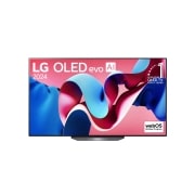 LG טלוויזיית LG OLED evo CS4 4K חכמה בגודל 65 אינץ' 2024, מבט קדמי על מסך הטלוויזיה שמוצגים עליו הסמלים של טלוויזיית LG OLED evo‏, סדרת ‏OLED CS4, טלוויזיית OLED מספר 1 בעולם במשך 11 שנים ברציפות ו-webOS Re:New Program, OLED65CS4VA, thumbnail 1