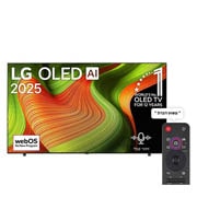 LG טלוויזיה חכמה LG OLED AI B5 4K 120Hz ‏‏בגודל 83 אינץ', עם AI Magic remote ו-webOS25 ‏2025 , מבט קדמי על טלוויזיה חכמה LG OLED 4K עם AI B5. סמל של 12 שנים מספר 1 בעולם OLED והלוגו של LG OLED AI 2025 על המסך., OLED83B56LA, thumbnail 1