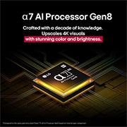 LG טלוויזיה חכמה LG NanoCell AI NANO80 4K ‏בגודל 86 אינץ', עם AI Magic remote, ‏HDR10 ו-webOS25 ‏2025 , המעבד alpha 7 AI Gen8 מאיר ברגים צהובים וצבעוניים של אור הבוקעים ממנו. הכותרת מדברת על האופן שבו המעבד מספק איכות 4K, צבעים מדהימים ובהירות., 86NANO80A6A, thumbnail 5