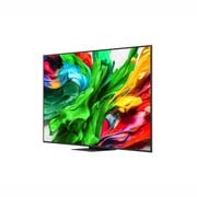 LG טלוויזיה חכמה 86 אינץ' LG QNED evo AI QNED86 ‏MiniLED 4K, תדר רענון 120Hz, שלט Magic AI, מערכת הפעלה webOS 25 ‏(דגם 2025), מבט קדמי ומבט צידי של הטלוויזיה החכמה LG QNED evo AI QNED86 4K המציגים את ממדי האורך, הרוחב, הגובה והעומק., 86QNED86A6A, thumbnail 4