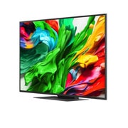 LG טלוויזיה חכמה 55 אינץ' LG QNED evo AI QNED86 ‏MiniLED 4K, תדר רענון 120Hz, שלט Magic AI, מערכת הפעלה webOS 25 ‏(דגם 2025), מבט קדמי ומבט צידי של הטלוויזיה החכמה LG QNED evo AI QNED86 4K המציגים את ממדי האורך, הרוחב, הגובה והעומק., 55QNED86A6A, thumbnail 4