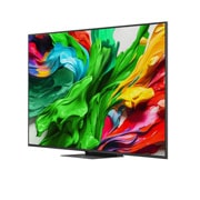 LG טלוויזיה חכמה 65 אינץ' LG QNED evo AI QNED86 ‏MiniLED 4K, תדר רענון 120Hz, שלט Magic AI, מערכת הפעלה webOS 25 ‏(דגם 2025), מבט קדמי ומבט צידי של הטלוויזיה החכמה LG QNED evo AI QNED86 4K המציגים את ממדי האורך, הרוחב, הגובה והעומק., 65QNED86A6A, thumbnail 4