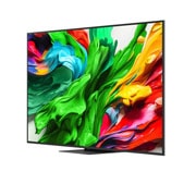 LG טלוויזיה חכמה 75 אינץ' LG QNED evo AI QNED86 ‏MiniLED 4K, תדר רענון 120Hz, שלט Magic AI, מערכת הפעלה webOS 25 ‏(דגם 2025), מבט קדמי ומבט צידי של הטלוויזיה החכמה LG QNED evo AI QNED86 4K המציגים את ממדי האורך, הרוחב, הגובה והעומק., 75QNED86A6A, thumbnail 4