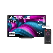 LG טלוויזיה חכמה LG OLED AI CS5 4K 120Hz ‏‏בגודל 65 אינץ', עם AI Magic remote ו-webOS25 ‏2025 , מבט קדמי של טלוויזיה חכמה LG OLED evo AI CS5 4K. סמל של 12 שנים ה-OLED מספר 1 בעולם והלוגו של LG OLED evo AI 2025 על המסך., OLED65CS5VA, thumbnail 1