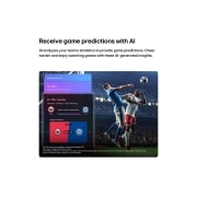 LG 32 inch LG SMART TV AI LB65 FHD 2026, טלוויזיה חכמה LG SMART TV AI LB65 FHD עם Sports Forecast מבית AI Concierge מציגה משחק כדורגל בשידור חי, לצד פאנל AI על המסך המציג תחזיות, תובנות משחק ונתוני ליגה, וממחיש כיצד AI מנתח את מהלך המשחק כדי, 32LB650B6LA, thumbnail 11