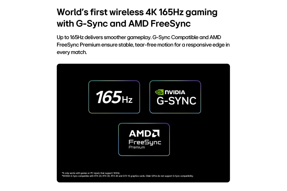 LG טלוויזיית טפט 83 אינץ' LG OLED evo AI W6 True Wireless 4K טלוויזיה חכמה 2026, טלוויזיית טפט LG OLED evo AI W6 למשחקיות בלתי מנוצחת ב-4K ‏165Hz מציגה משחק מרוצים במהירות גבוהה עם מכונית צהובה עם גלגלים חשופים בתנועה, טקסט “WIN” בולט על המסך ולוגואים של NVIDIA G-SYNC ושל AMD Free, OLED83W66LA, thumbnail 15