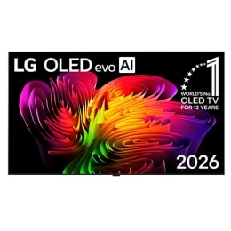 התצוגה הקדמית של טלוויזיית טפט LG OLED evo AI W6, שהושקה בשנת 2026, כוללת את עיצוב הטפט הנקי שלה, בעוד שקומפוזיציה מופשטת דינמית של מעברי צבע דמויי גל במספר צבעים ססגוניים זורמת בצורה חלקה על המסך, לצ2