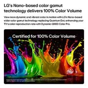 LG טלוויזיה חכמה LG QNED evo AI Mini LED QNED84 4K 2026 85&nbsp;אינץ', טלוויזיית LG QNED evo AI QNED84 Mini LED עם Dynamic QNED Color Pro ממלאת את המסך בהתפרצויות מלאות חיים ונוזליות של תנועה צבעונית, דמוית צבע, המציגה חיוניות צבע משופרת המאושרת ל-100% נפח צבע., 85QNED84B6T, thumbnail 4
