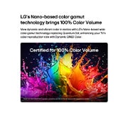 LG טלוויזיה חכמה LG QNED AI Mini LED QNED70 4K 2026 85&nbsp;אינץ', טלוויזיית LG QNED AI QNED70 Mini LED עם Dynamic QNED Color ממלאת את המסך בהתפרצויות מלאות חיים ונוזליות של תנועה צבעונית, דמוית צבע, המציגה חיוניות צבע משופרת המאושרת לנפח צבע של 100%., 85QNED70B6T, thumbnail 4