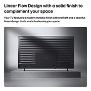 LG טלוויזיה חכמה LG QNED AI Mini LED QNED70 4K 2026 43 אינץ', טלוויזיית LG QNED AI QNED70 Mini LED מוצגת מאחור, וחושפת לוח אחורי מתכתי עם רכסים אופקיים מרווחים באופן אחיד שיוצרים מראה נקי ומובנה ומדגישים את עיצוב הזרימה הליניארית על פני כל המשטח., 43QNED70B6T, thumbnail 12