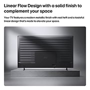 LG 85 אינץ', טלוויזיה חכמה LG NANO 4K UHD AI NU85 2026, טלוויזיית LG NANO 4K UHD AI NU85 מוצגת מאחור, חושפת לוח אחורי מתכתי עם רכסים אופקיים מרווחים באופן שווה שיוצרים מראה נקי ומובנה ומדגישים את ה-Linear Flow Design על פני כל המשטח., 85NU850B6LA, thumbnail 14